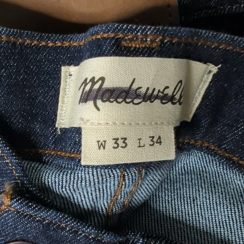 NWT madewell slim leg Flex Denim jeans 33x34 Dark Blue